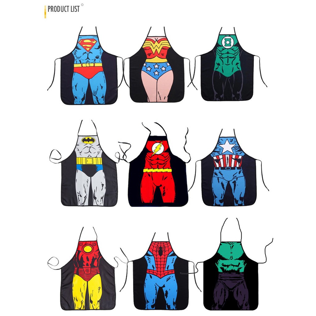 Celemek Dapur Apron Plastik Masak Aneka Karakter Superhero