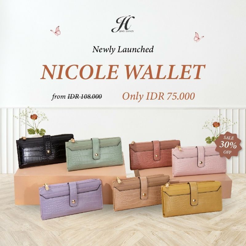 Jimshoney Nicole Wallet / Tas Jimshoney / Dompet Jimshoney / Dompet Panjang / Dompet Wanita / Dompet