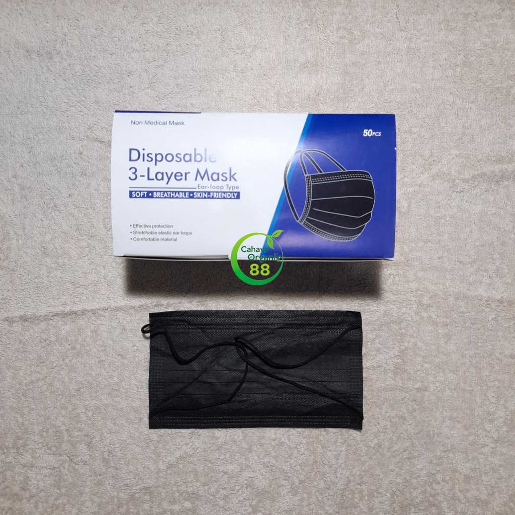 Masker Headloop 3 Ply Face Mask Hijab 1 Box Isi 50 Pcs