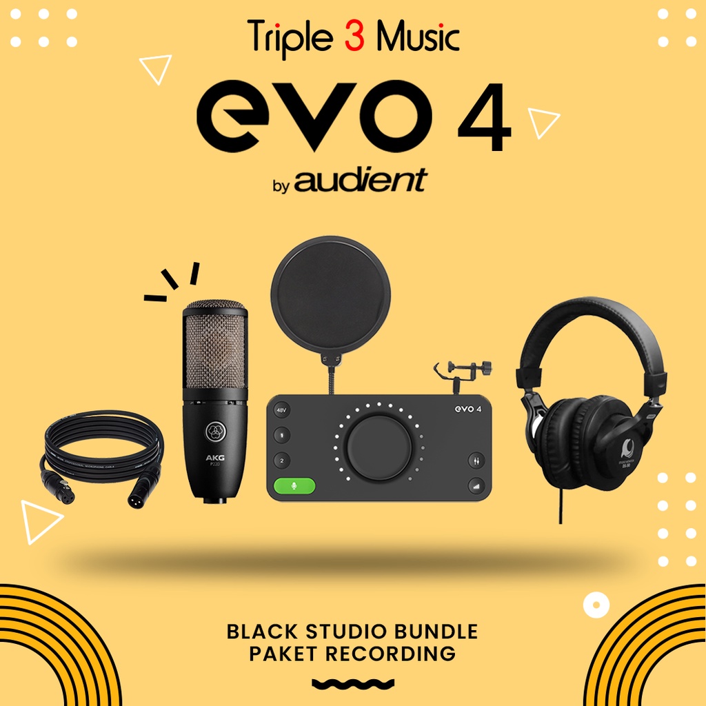 AUDIENT EVO 4 Black Studio Pack Paket Recording