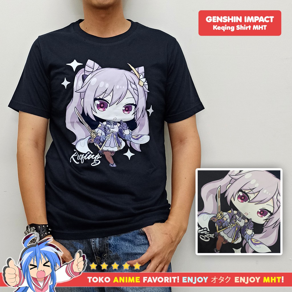 Kaos Anime Game Genshin Impact Keqing Chibi Cute Kawaii MyHobbyTown