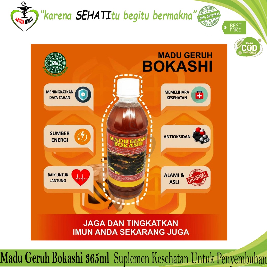 Madu Geruh Bokasi Bokashi 365 Ml Suplemen Kesehatan Badan Multivitamin