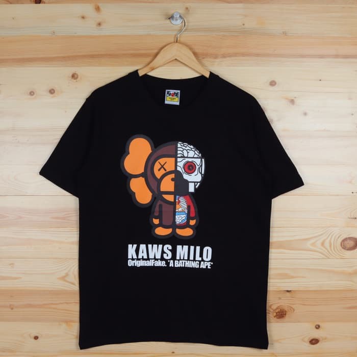 Kaos Baju Obral Combed 30 Distro BAPE APE KAWS MiLO polos custom bikin