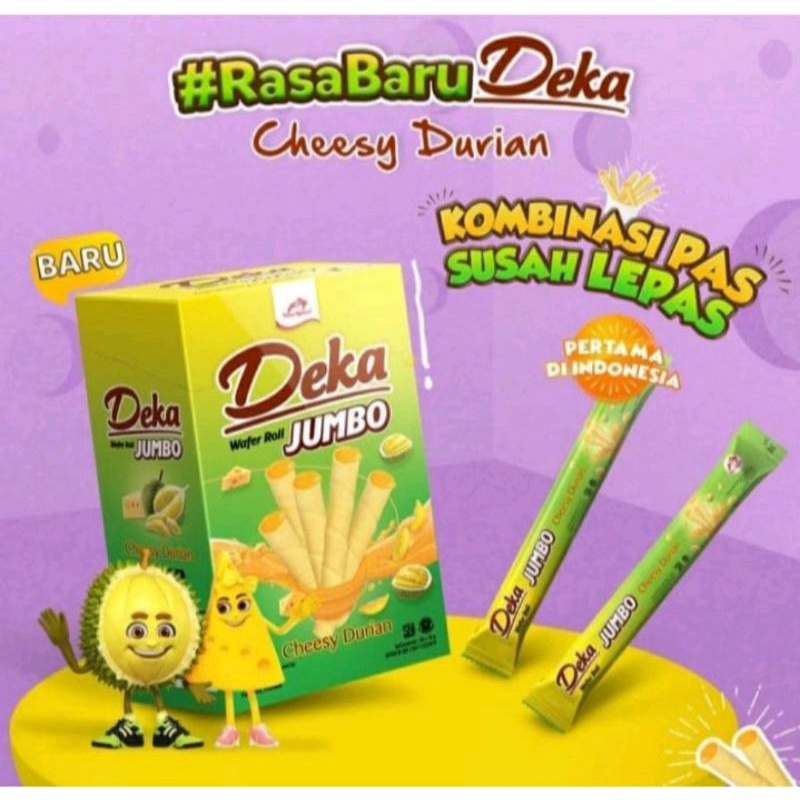 

Deka Wafer Roll Jumbo Cheese Durian (20pcs × 16g)