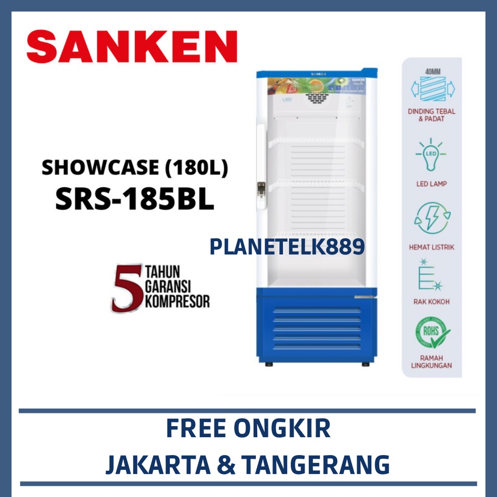 SANKEN SRS-185BL SHOWCASE SANKEN 180L SRS 185BL