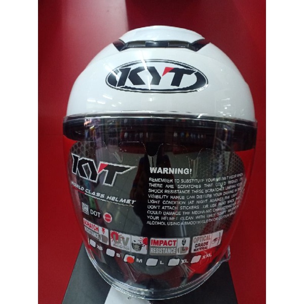 KYT Kyoto Solid White Putih Half Face