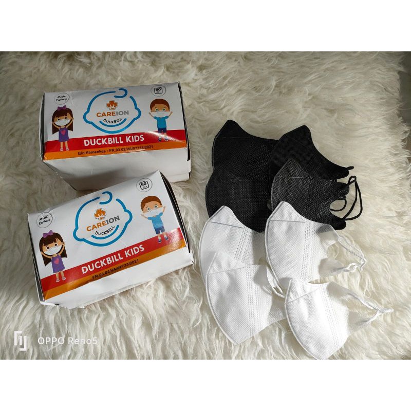 Masker DUCKBILL KIDS POLOS HITAM &amp; PUTIH