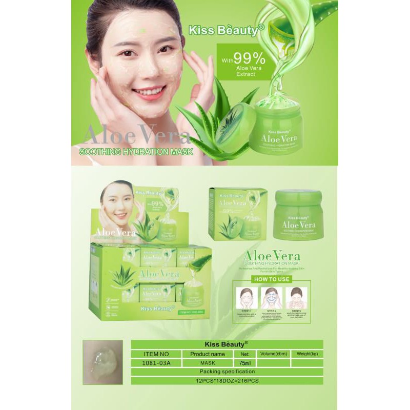 PROMO!!!MASK ALOEVERA KISS BEAUTY EXTRACT WITH 99% 1081