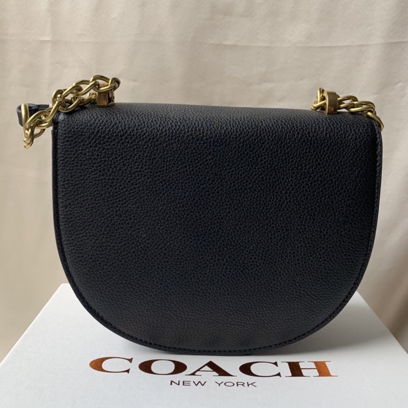 Coach Alie Saddle Bag Soft Pebble Leather Black (C3463)