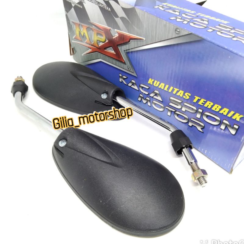 Spion Standar Model Satria FU Mirror Putih Gagang Chrome Drat Suzuki