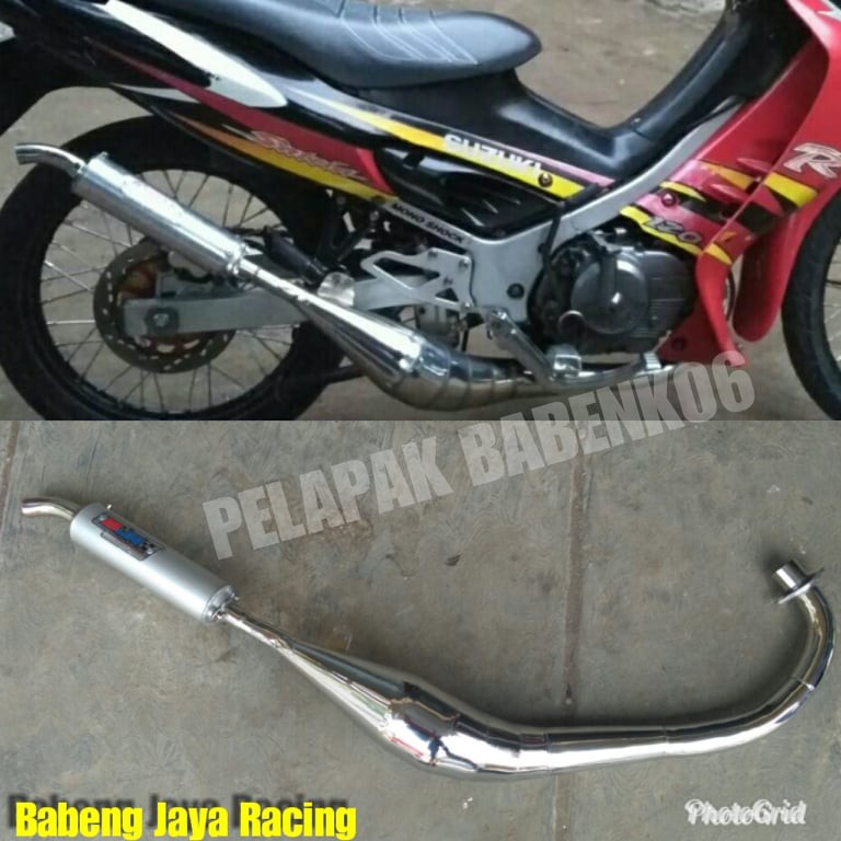 knalpot suzuki RGV 120 RGX 120 Stinger 120 Akira 120 satria hiu crome racing