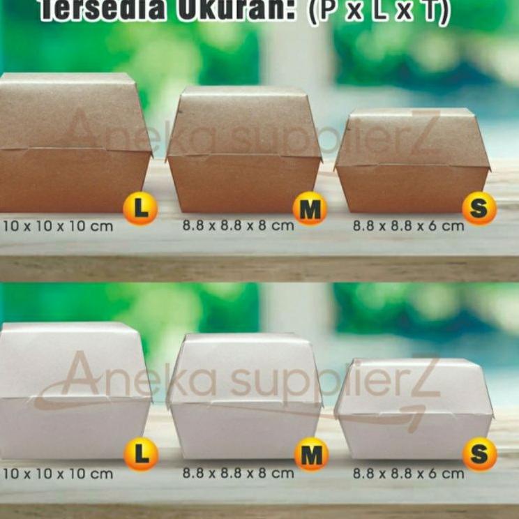 

☋ Dus Box Burger Tanpa Rakit | M Putih (50PCS) ➦