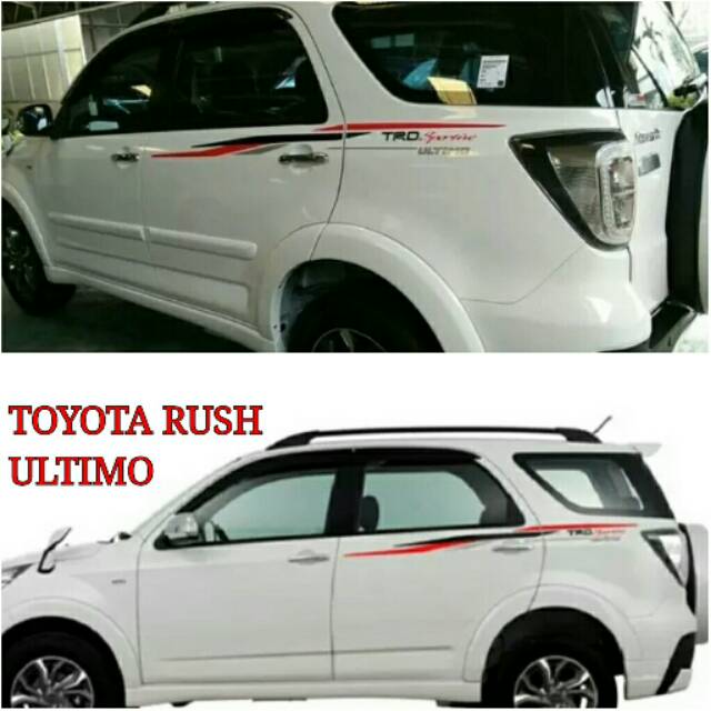 Sticker Body Mobil Rush Ultimo Trd Sportivo Warna Hitam Kombinasi