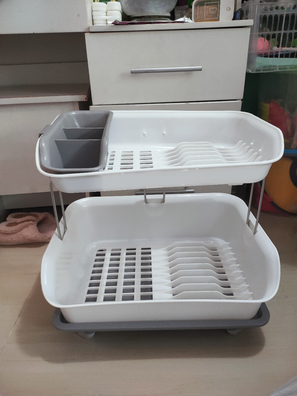 Aphome Rak Piring Rak Dapur Penyimpanan Piring Gelas Rak Alat Makan + Free Tempat Sendok