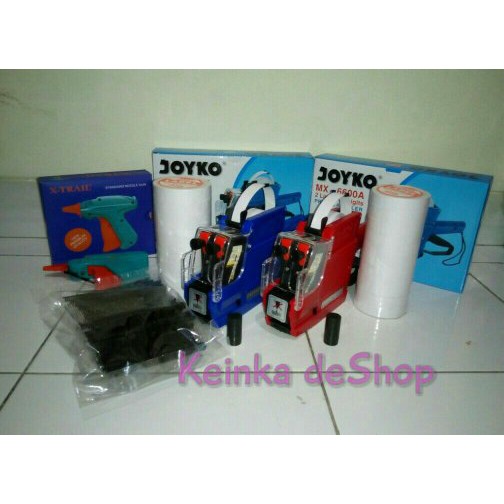 

PAKET Alat tembak harga bandrol+ isi TAG GUN & Price Labeller 2 baris HURUF & ANGKA untuk baju,