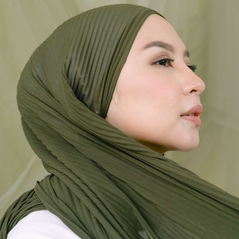 pashmina plisket premium/pashmina hyget termurah/pashmina hijab-Army