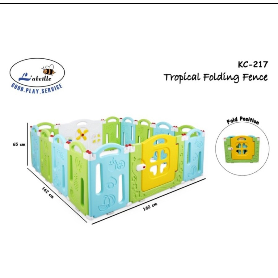 Labeille KC 217 Tropical Folding Fence 12+2 | Pagar Anak Lipat