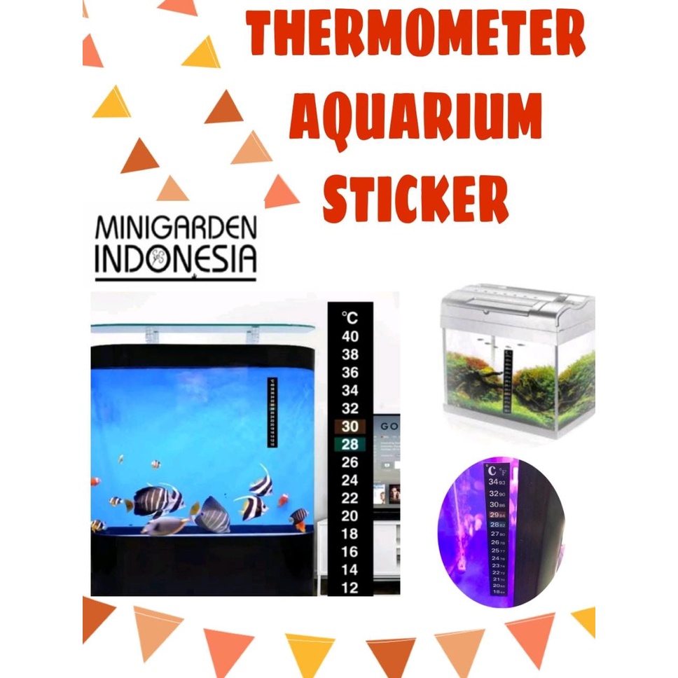 THERMOMETER STIKER termometer digital aquarium alat ukur suhu air kolam model sticker