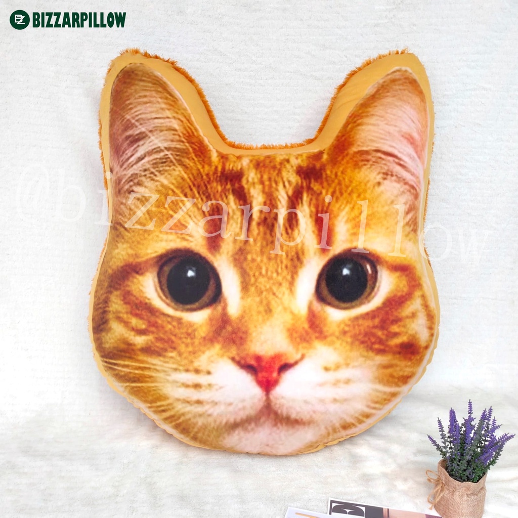 Bizzarpillow Bantal Kepala Kucing Rasfur size XL BZ056