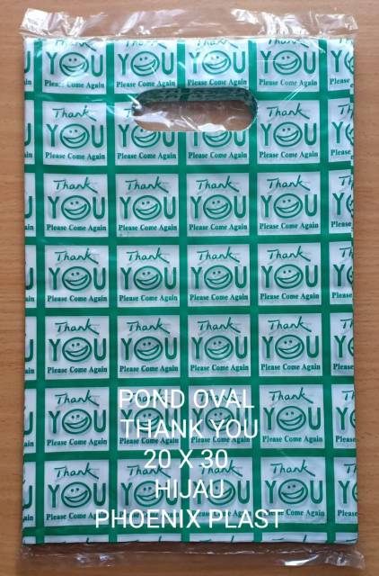 KANTONG PLASTIK MOTIF THANK YOU POND OVAL UKURAN 20X30 / KANTONG PLASTIK PACKING ONLINE