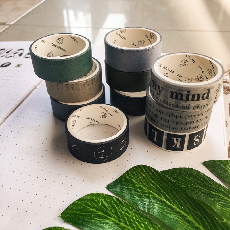 

[MIUKIEE] 1pcs VINTAGE & LETTERING MASKING TAPE INFEELME DIY Scrapbook Diary Journal Planner