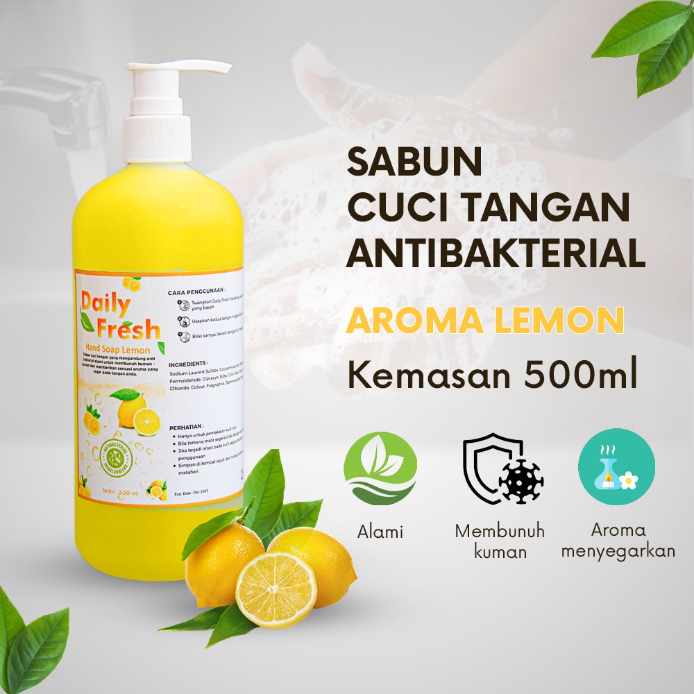 Sabun Cuci Tangan Antiseptik Antibacterial HAND SOAP DAILY FRESH Halal 500ml