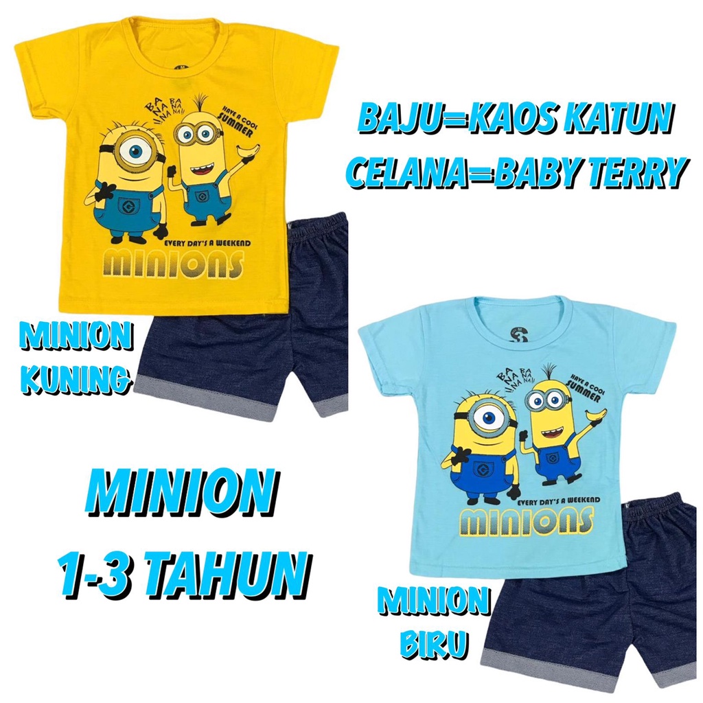 (1 KG MUAT 11 PTG) BAJU SETELAN PENDEK DENIM KAOS OBLONG ANAK PEREMPUAN/LAKI-LAKI/CEWEK/COWOK/UNISEX MINI ON