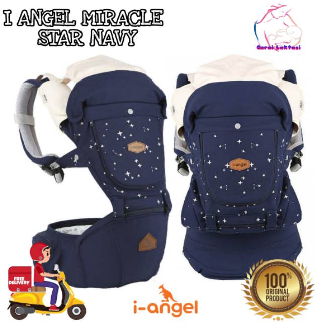 I-ANGEL MIRACLE STAR NAVY HIPSEAT BABY CARRIER GENDONGAN BAYI