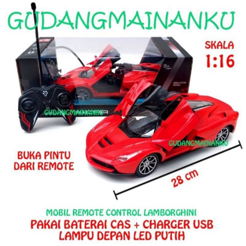 Mobil Remote Control Lamborghini Ferrari Buka Pintu Mobil Rc Charger Skala 1:16