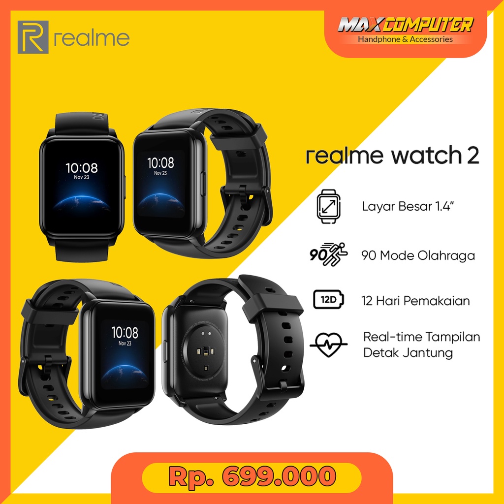Realme Watch 2 - Jam Tangan Pintar Bergaransi Resmi Realme Indonesia
