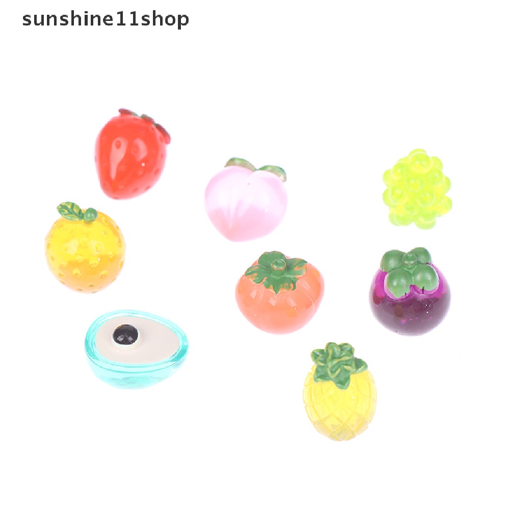 (SHO) 5pcs / Set Mainan Miniatur Buah / Makanan Bahan Resin Skala 1: 12 Untuk Aksesoris Rumah Boneka