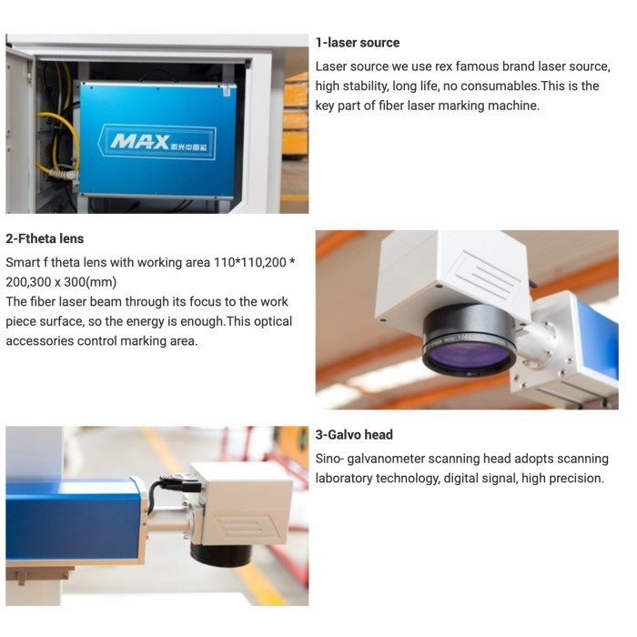 Zaiku Fiber Laser Marking with Rotary 30 Watt Grafir Engraving Besi Metal Emas