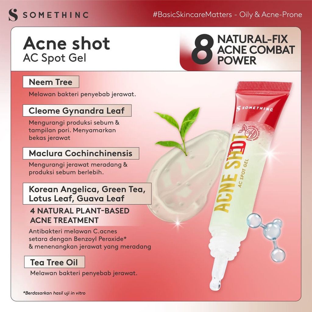 BPOM SOMETHINC Acne Shot AC Spot Gel Obat Totol Jerawat Anti Gosong Acnedot Cleanser Moisturizer Toner