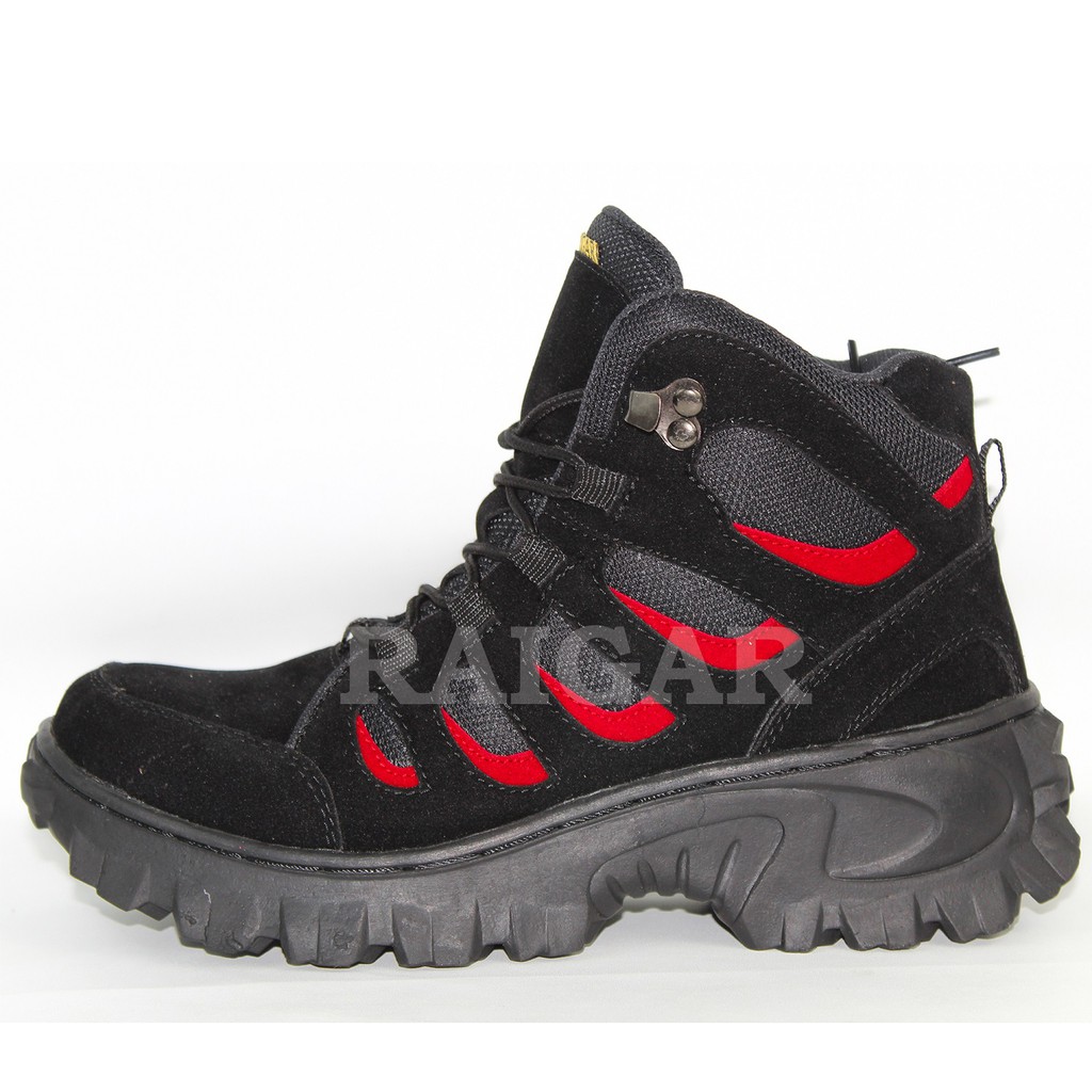 Raigar Tiger Sepatu Pria Boots Safety Ujung Besi Original 6 inci Keren Murah Outdoor Adventur