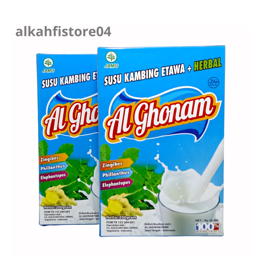 

AL GHONAM SUSU KAMBING ETAWA PLUS HERBAL SUSU BUBUK / SUSU AL-GHONAM MEMPERBANYAK ASI