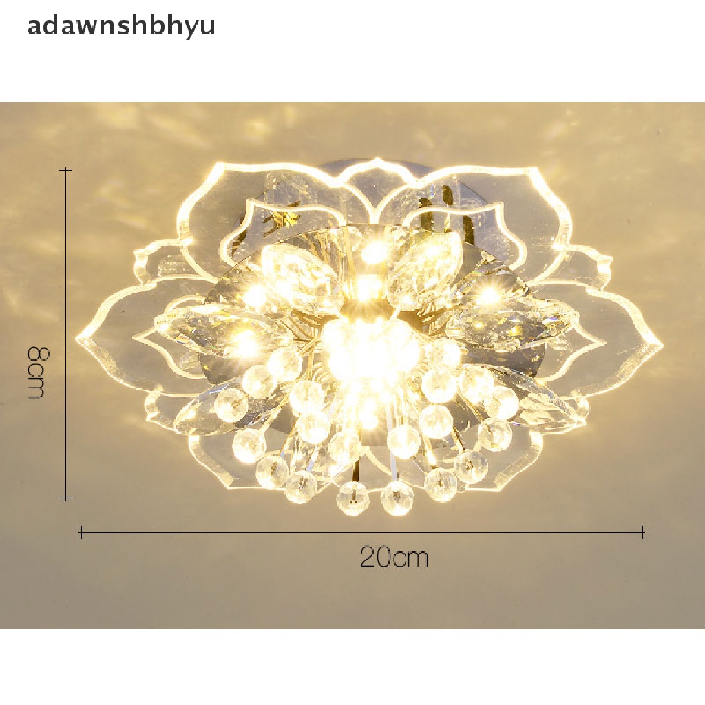 Adawnshbhyu 20cm 9W Modern Crystal LED Fitting Lampu Plafon Lorong Lampu Gantung Chandelier