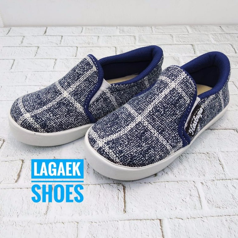 Sepatu Anak Laki Slip On Kotak Kotak Usia 1 4 6 Tahunan Reject Layak Pakai [SEPATU REJECT]