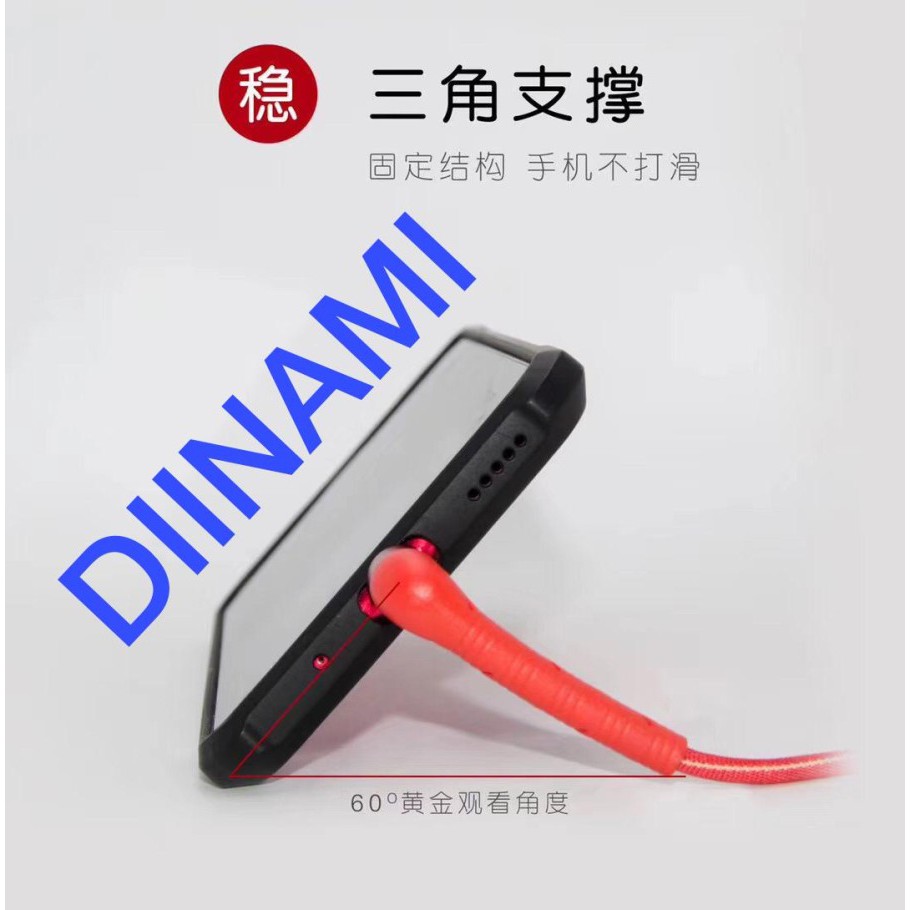 [RO ACC] M18 KABEL DATA DINAMI GAMING + STAND PHONE SUPPORT FAST CHARGING UNIVERSAL ALL TIPE HP