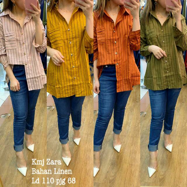 Kemeja zara bahn linen 021