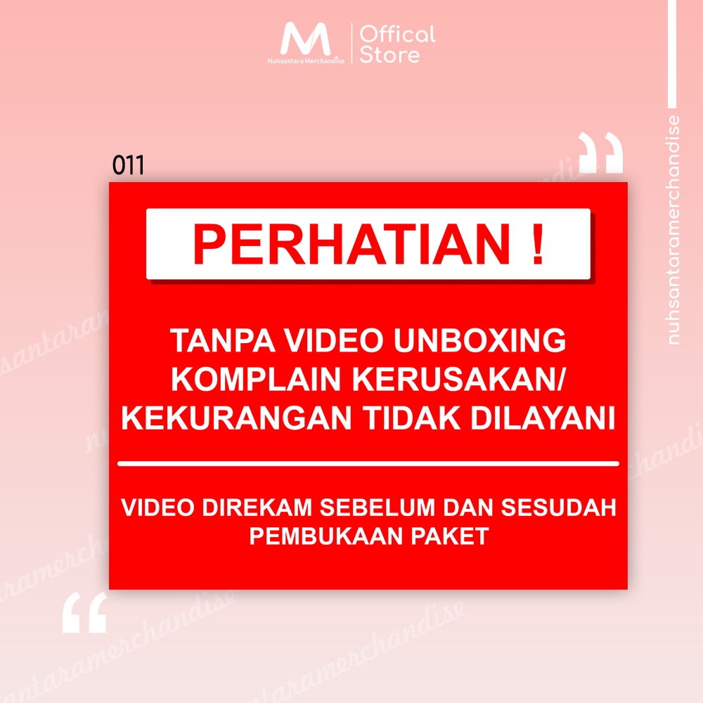 Sticker Unboxing Pengiriman Stiker Fragile Wajib Video Unboxing Stiker Segel Unboxing paket Olshop-011