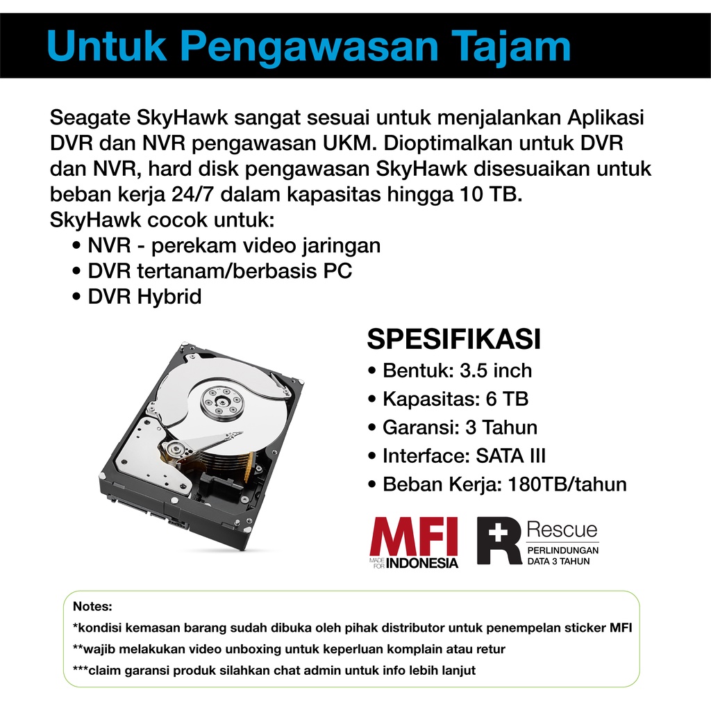 Jual Seagate Skyhawk Harddisk Surveillance Cctv Tb Sata Indonesia