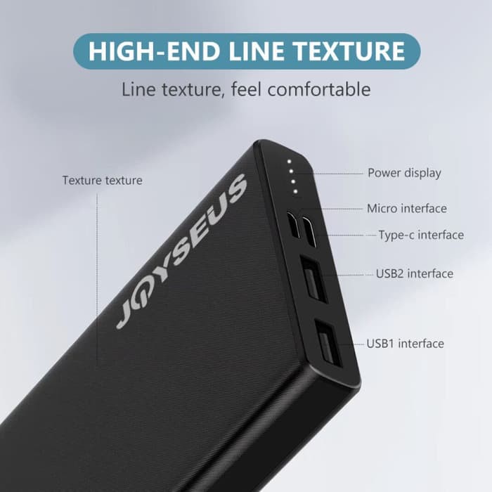 Power Bank JOYSEUS PB0013 Ultra Tipis 10000mAh Hitam