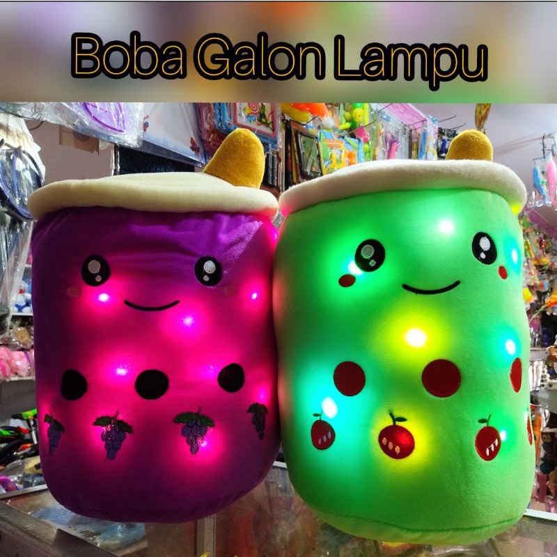 Boneka Boba Lampu Galon Besar Jumbo XL Milk Kado Ulta Anak Ulang Tahun Lembut Halus Gede Ungu Hijau 