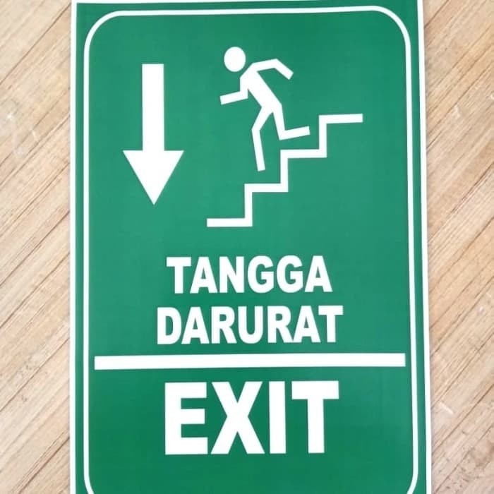 SIGN STICKER TANGGA DARURAT EXIT UKURAN 40X30CM | Shopee Indonesia