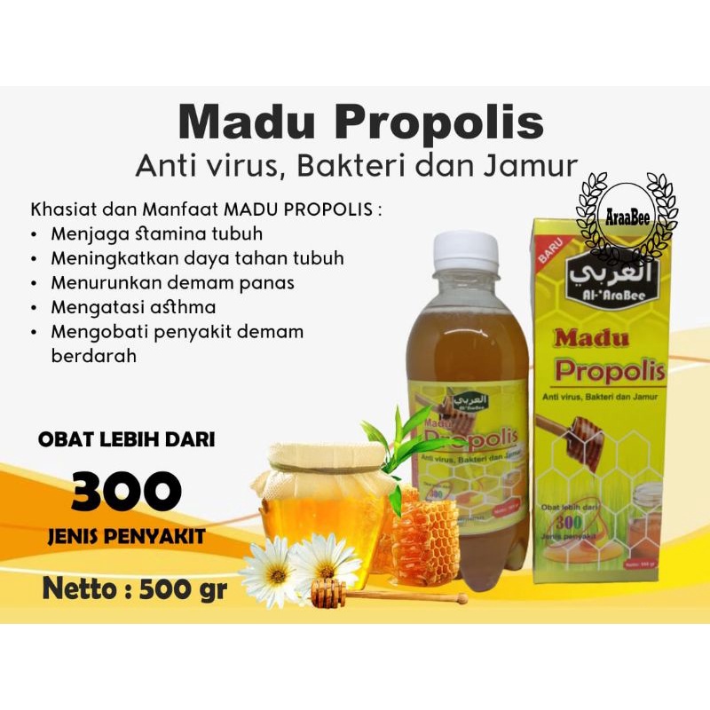 

Madu propolis al 'arabee 500 gram bonus susu Etawa