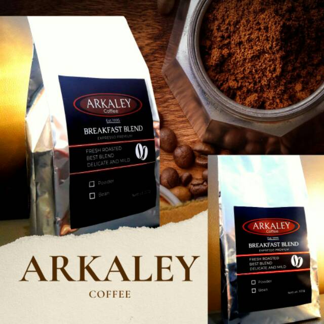 

Breakfast coffee blend expresso premium 200gr arkaley biji dan bubuk