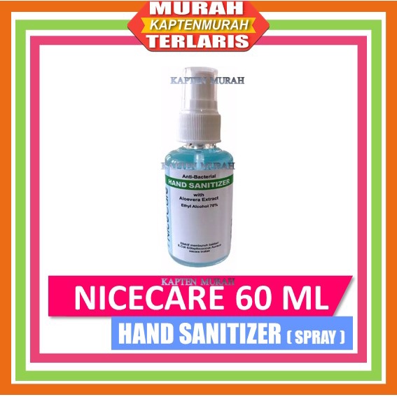 Hand Sanitizer Nice Care Hand Sanitiser 60ml Spray Anti kuman dan Bakteri