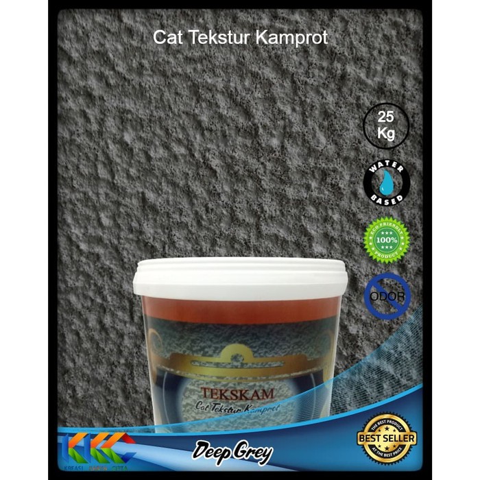 Jual Cat Tekstur Dinding Kamprot Tekskam Deep Grey Kemasan 25Kg Abu ...