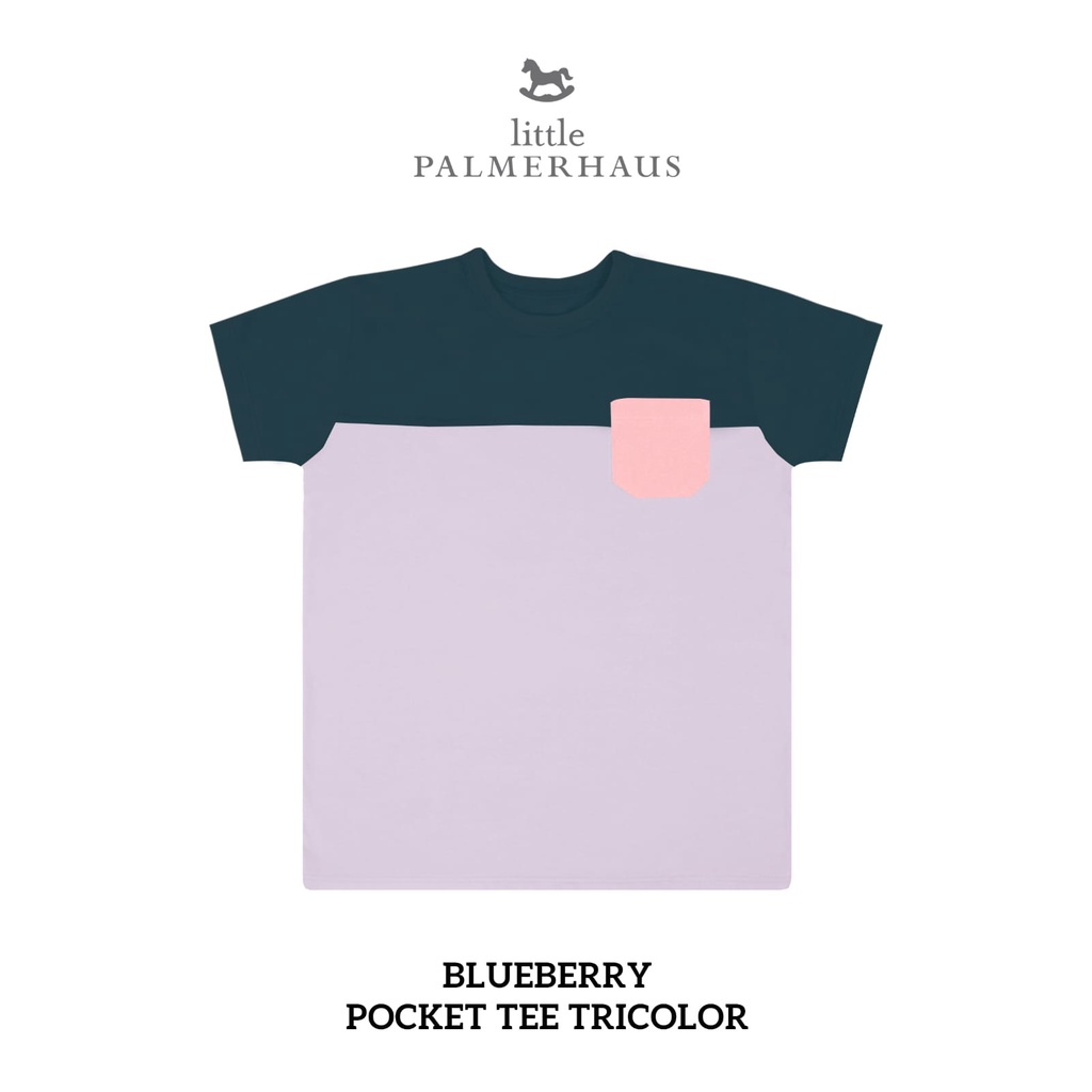 Little Palmerhaus - Pocket Tee Tricolor UNISEX 1-6 Tahun (Kaos Anak) Part I-BLUEBERRY