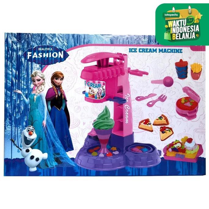 DOUGH ICE CREAM MAKER PUTRI SALJU | MAINAN LILIN MESIN ES KRIM